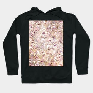 Dusty Rose and Coral Art Deco Marbling Pattern Hoodie